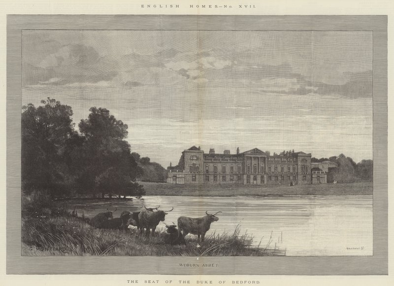 Woburn Abbey, der Sitz des Herzogs von Bedford von Charles Auguste Loye