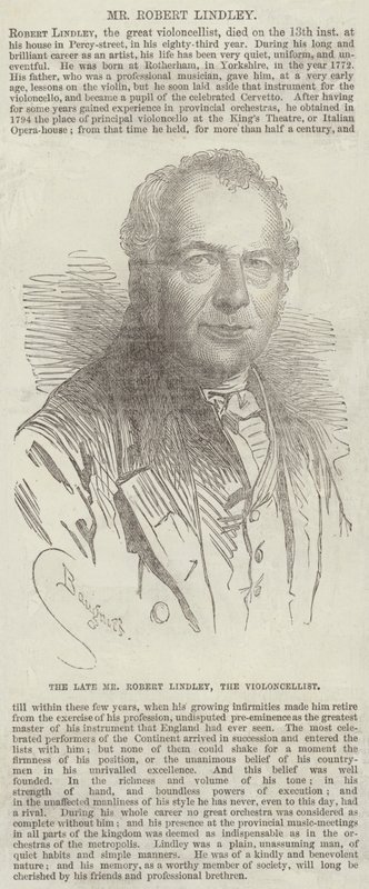 Der verstorbene Herr Robert Lindley, der Violoncellist von Charles Baugniet