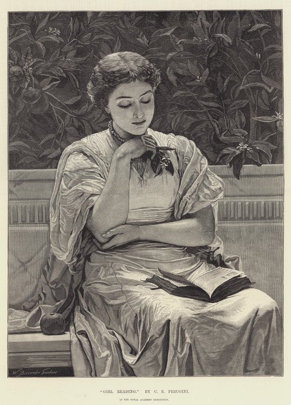 Mädchen beim Lesen von Charles Edward Perugini
