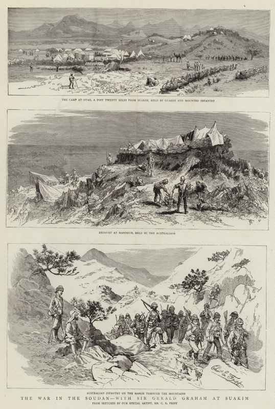 Der Krieg im Sudan, mit Sir Gerald Graham in Suakim von Charles Edwin Fripp