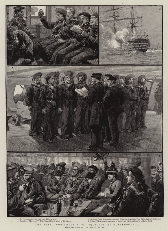Die Marine-Mobilisierung, ein Geschwader in Portsmouth von Charles J. Staniland