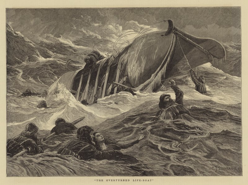Das umgestürzte Rettungsboot von Charles J. Staniland
