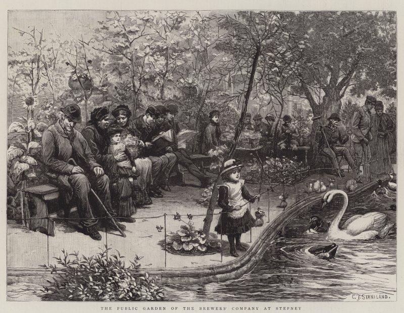 Der öffentliche Garten der Brauerzunft in Stepney von Charles J. Staniland