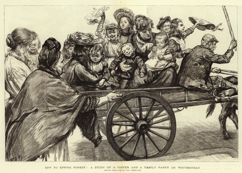 Auf nach Epping Forest, eine Studie eines Coster und einer Familiengesellschaft am Pfingstmontag von Charles Paul Renouard