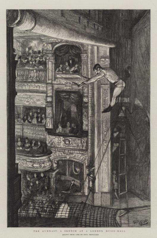 Der Turner, eine Skizze in einem Londoner Musiksaal von Charles Paul Renouard