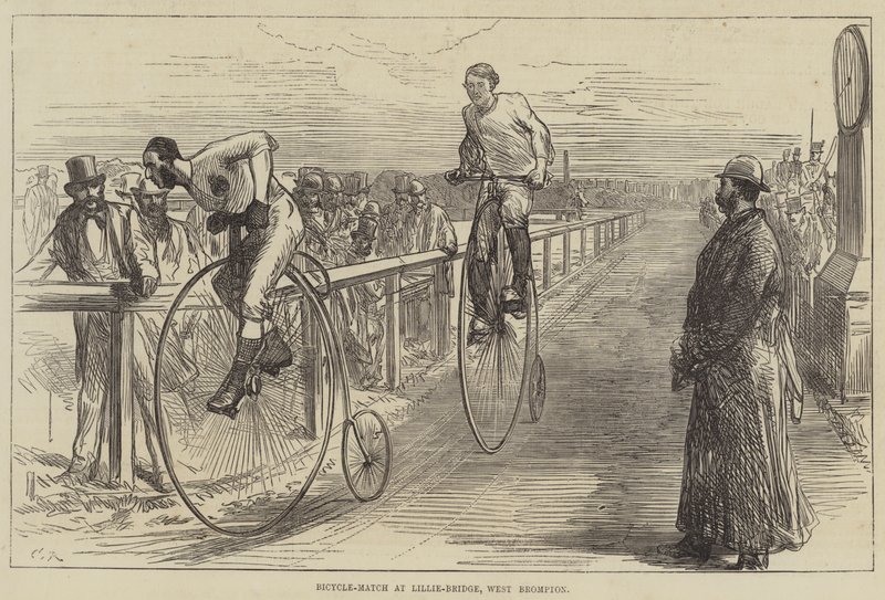 Fahrradrennen in Lillie-Bridge, West Brompton von Sir John Charles Robinson