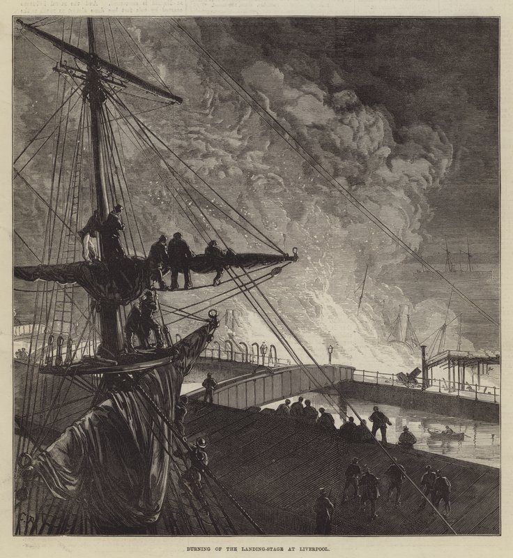 Brand der Landungsbrücke in Liverpool von Sir John Charles Robinson