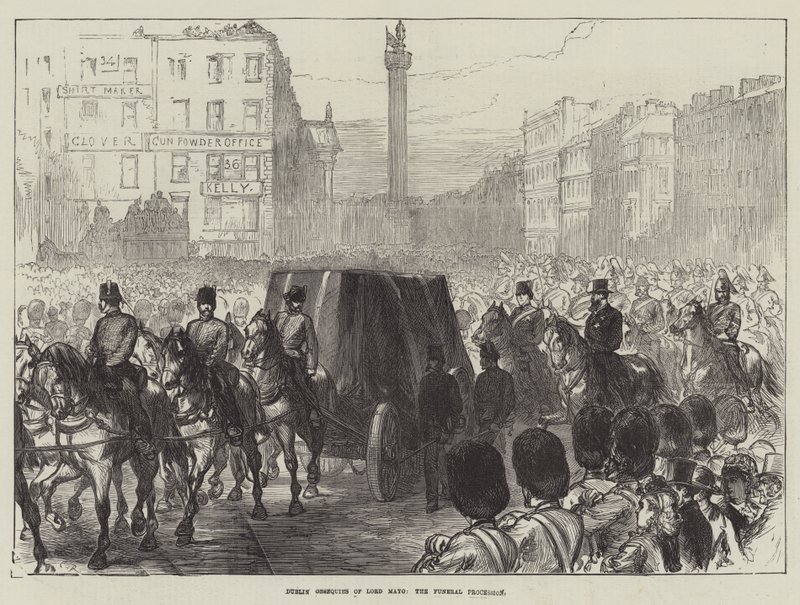 Begräbnisfeierlichkeiten von Lord Mayo in Dublin, der Trauerzug von Sir John Charles Robinson