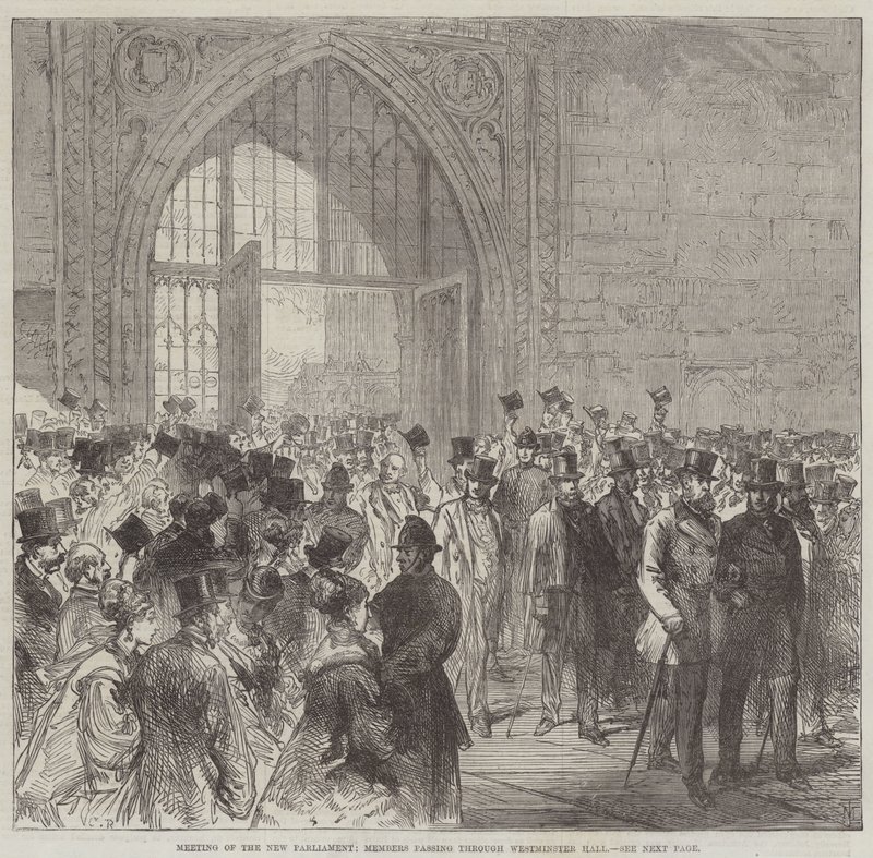 Sitzung des neuen Parlaments, Mitglieder passieren die Westminster Hall von Sir John Charles Robinson