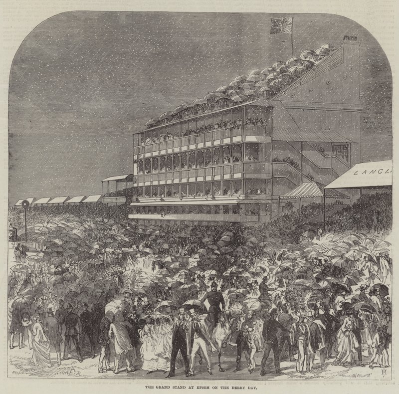 Die Tribüne in Epsom am Derby-Tag von Sir John Charles Robinson