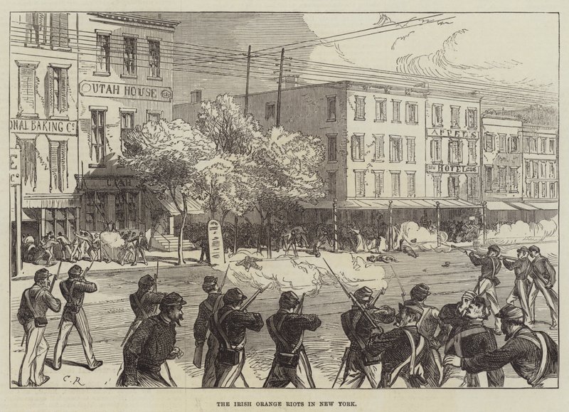 Die irischen Orange-Unruhen in New York von Sir John Charles Robinson