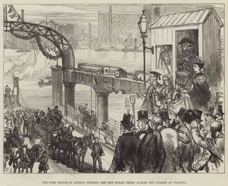 Der Lord Mayor von London eröffnet die neue Dampffähre über die Themse bei Wapping von Sir John Charles Robinson