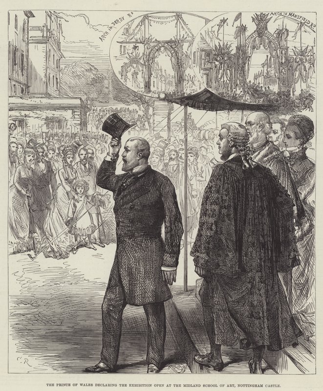 Der Prinz von Wales erklärt die Ausstellung für eröffnet an der Midland School of Art, Nottingham Castle von Sir John Charles Robinson