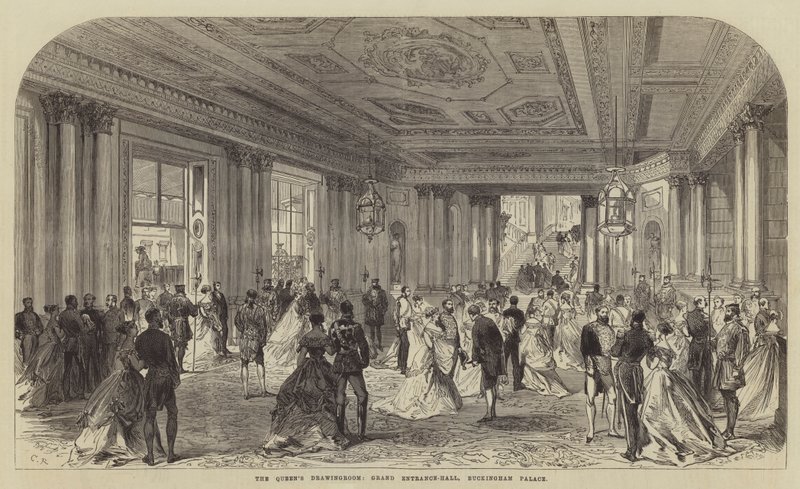 Der Zeichensaal der Königin, Haupteingangshalle, Buckingham Palace von Sir John Charles Robinson