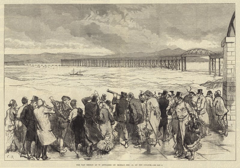 Die Tay-Brücke, wie sie am Montag, den 29. Dezember, um zehn Uhr erschien von Sir John Charles Robinson
