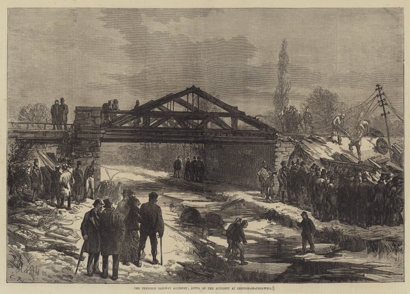 Der schreckliche Eisenbahnunfall, Unfallstelle bei Shipton-on-Cherwell von Sir John Charles Robinson