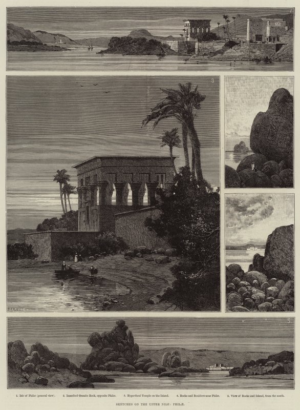 Skizzen am oberen Nil, Philae von Charles Auguste Loye