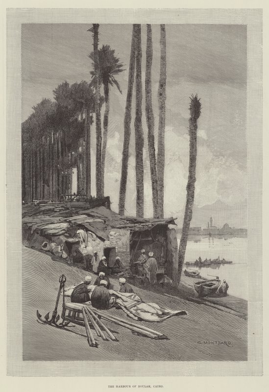 Der Hafen von Boulak, Kairo von Charles Auguste Loye