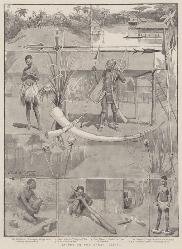 Szenen am Kongo, Afrika von Charles Edwin Fripp