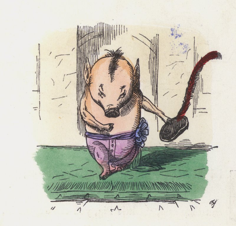 Das kleine Schweinchen (farbige Gravur) von Charles Henry (after) Bennett