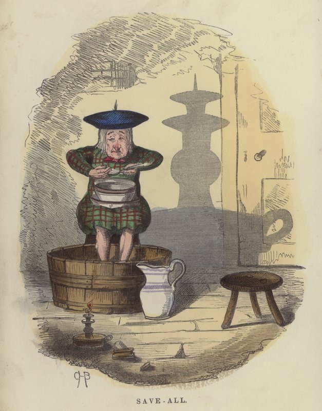 Sparsamkeit (farbige Gravur) von Charles Henry Bennett