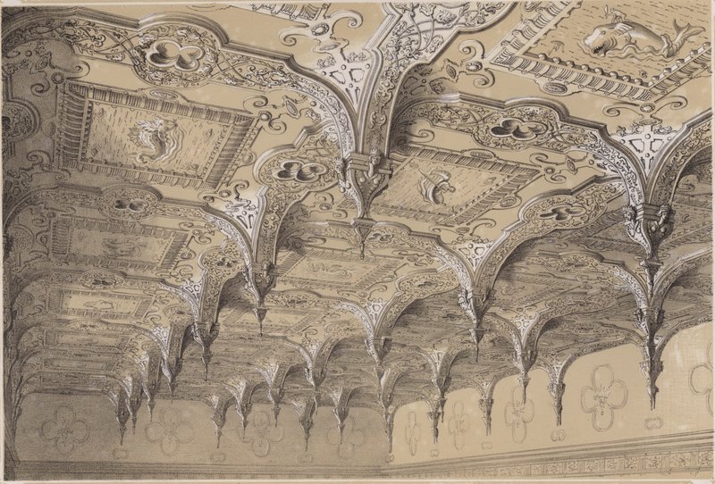 Die Decke des Salons, Audley End von Charles James Richardson