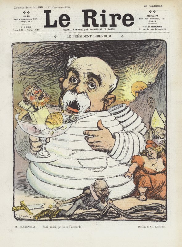 Präsident Bibendum. Illustration für Le Rire von Charles Leandre