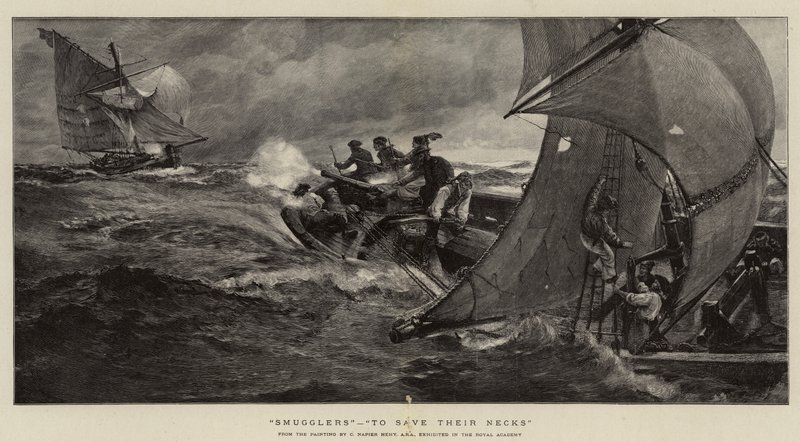 Schmuggler, Um ihren Hals zu retten von Charles Napier Hemy
