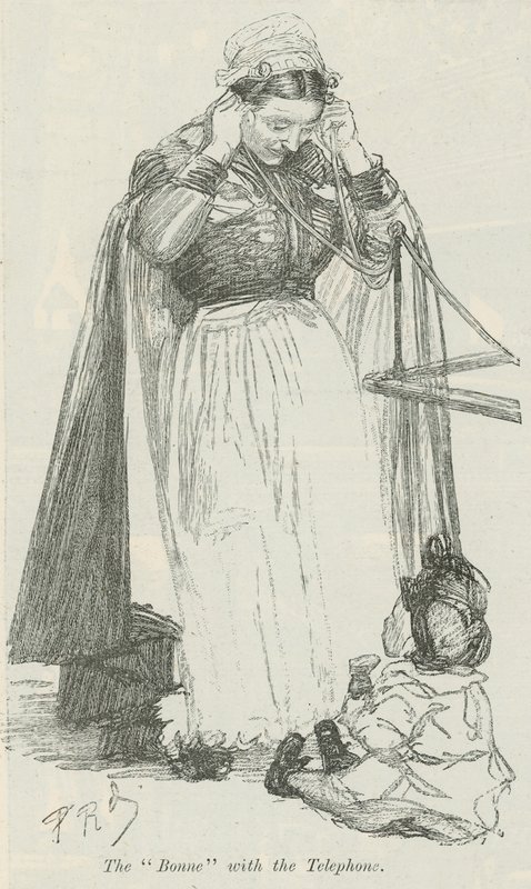 Das Kindermädchen mit dem Telefon von Charles Paul Renouard