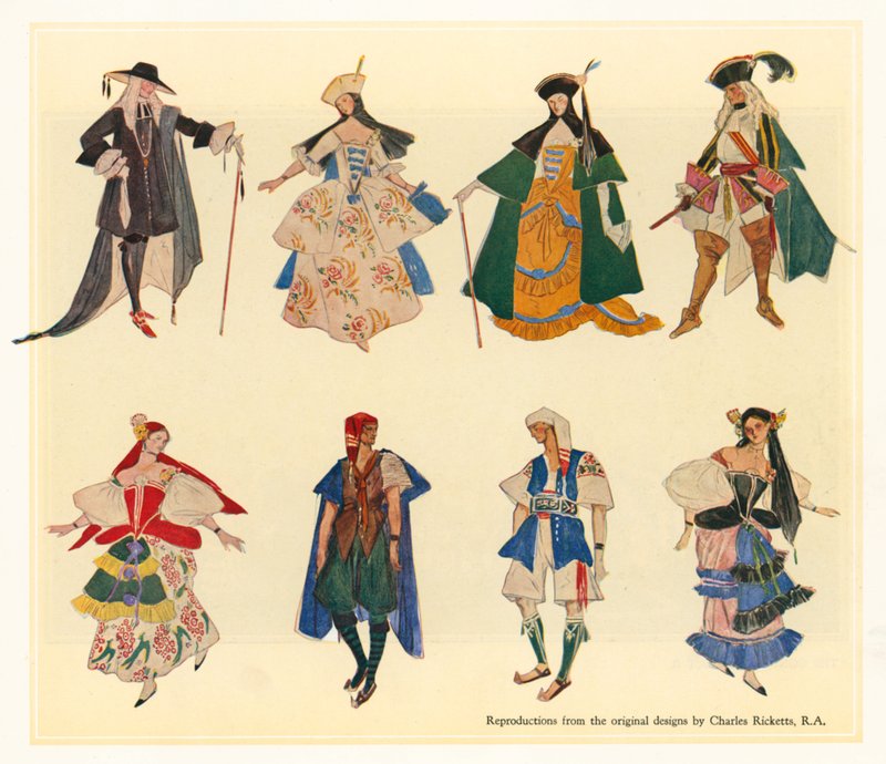 Originalentwürfe für Die Gondoliers von Charles Ricketts