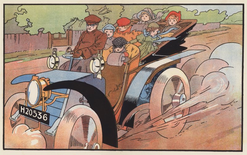 Eine fröhliche Gruppe kleiner Autofahrer von Charles Robinson