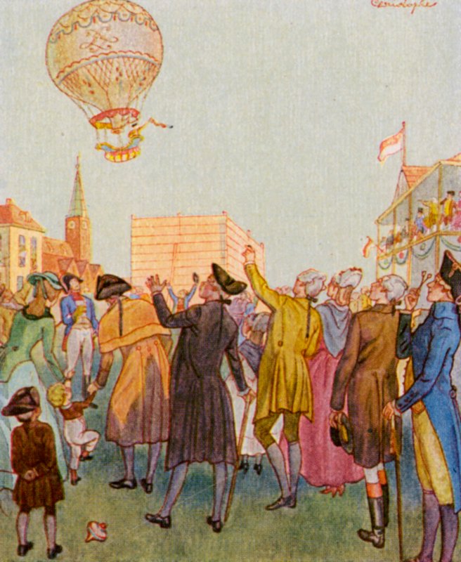 Luftballon (Farblithographie) von Christophe (1856 1945)
