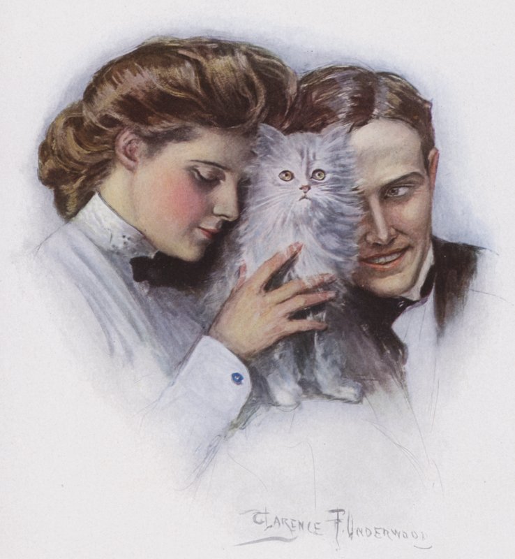 Paar mit einer Katze von Clarence F. Underwood