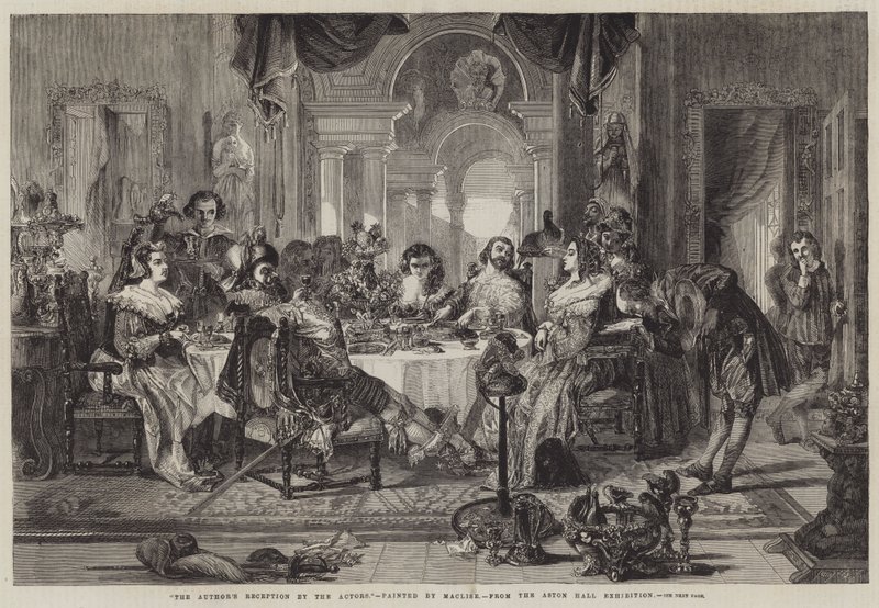 Der Empfang des Autors durch die Schauspieler von Daniel Maclise