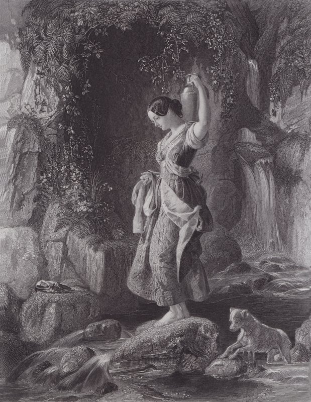 Die Nymphe des Wasserfalls von Daniel (after) Maclise