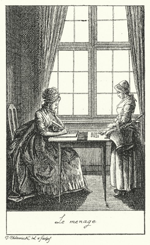 Haushaltsführung (Gravur) von Daniel Nikolaus (after) Chodowiecki