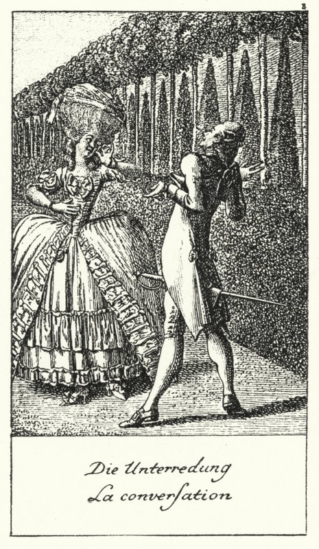 Das Gespräch (Gravur) von Daniel Nikolaus (after) Chodowiecki
