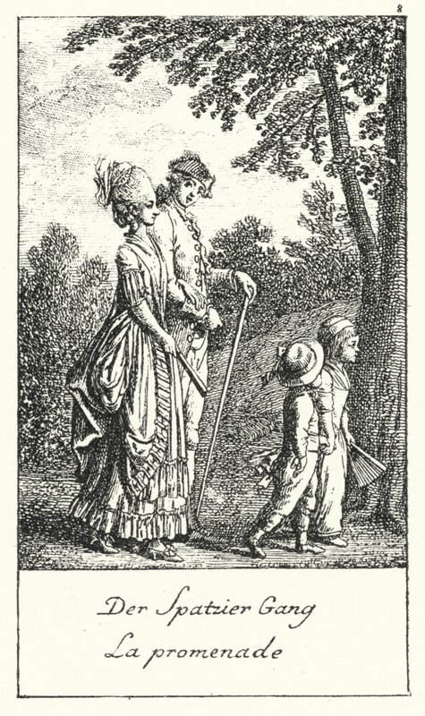 Der Spaziergang (Gravur) von Daniel Nikolaus (after) Chodowiecki