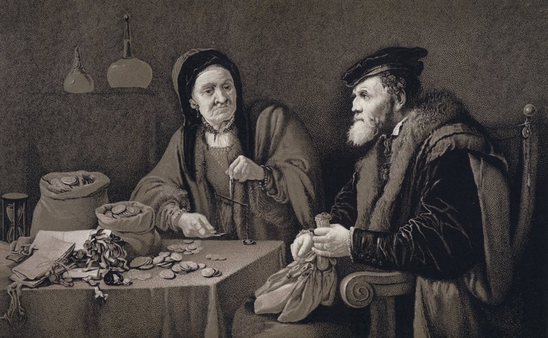 Die Geizigen von David Teniers the Younger