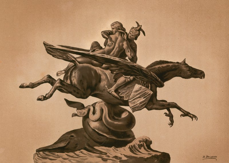 Statue von Roger und Angelica von Dionisio Baixeras Verdaguer