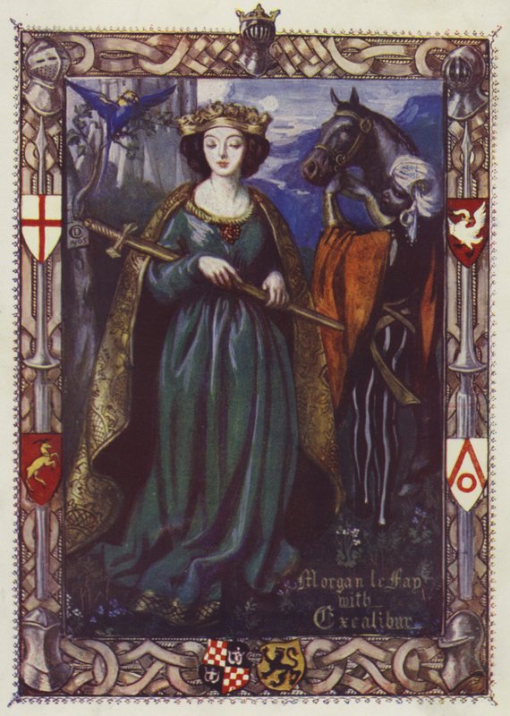 Morgan Le Fay mit Excalibur von Dora Curtis