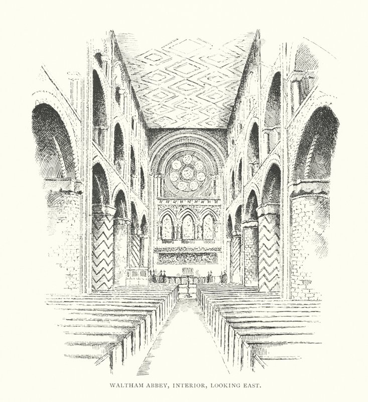 Waltham Abbey, Innenansicht, Blick nach Osten von Duncan Moul