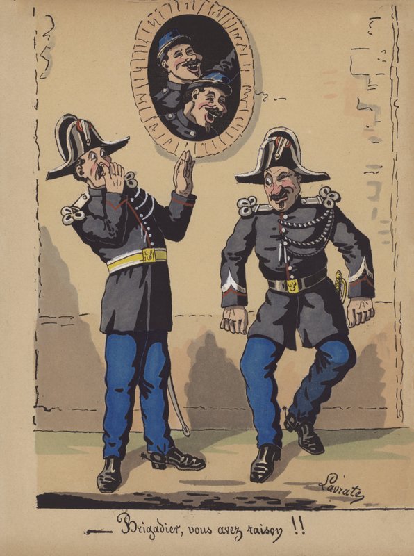 Brigadier, Sie haben recht!! (Farblitho) von Edmond Lavrate