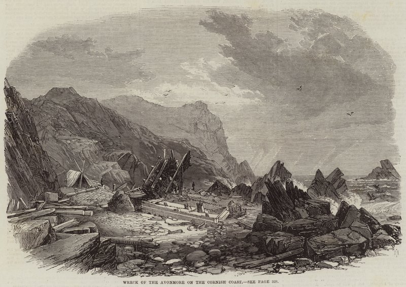 Wrack der Avonmore an der Küste von Cornwall von Edmund Morison Wimperis
