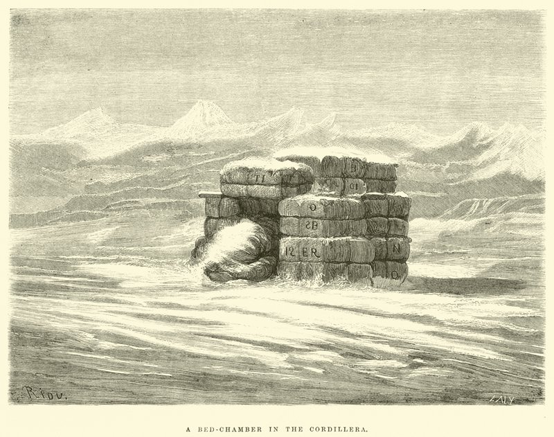 Ein Schlafzimmer in der Cordillera von Edouard Riou