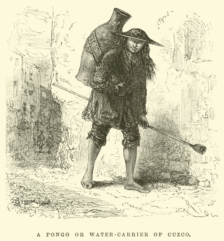 Ein Pongo oder Wasserträger von Cuzco von Edouard Riou