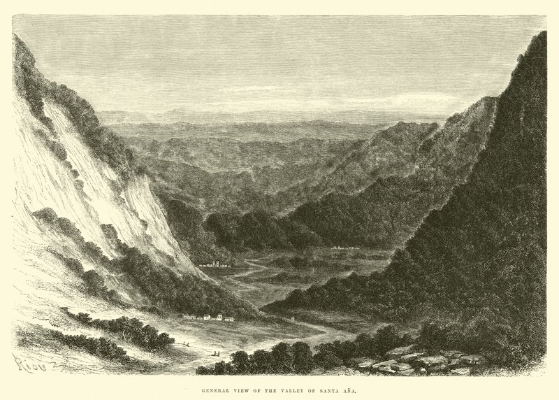 Gesamtansicht des Santa Ana Tals von Edouard Riou