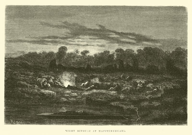Nachtlager bei Mapitunuhuari von Edouard Riou