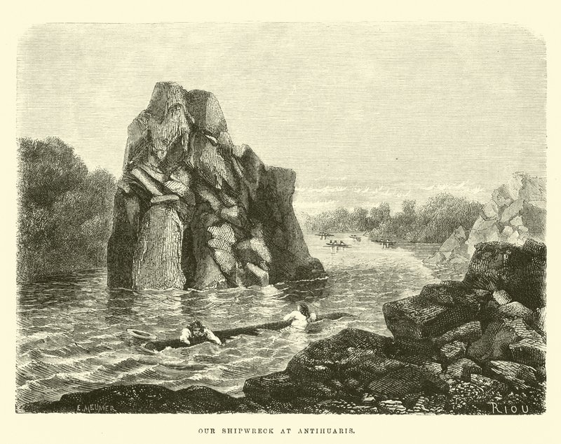 Unser Schiffbruch bei Antihuaris von Edouard Riou