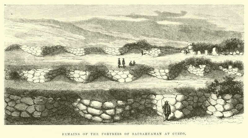 Überreste der Festung Sacsahuaman in Cuzco von Edouard Riou